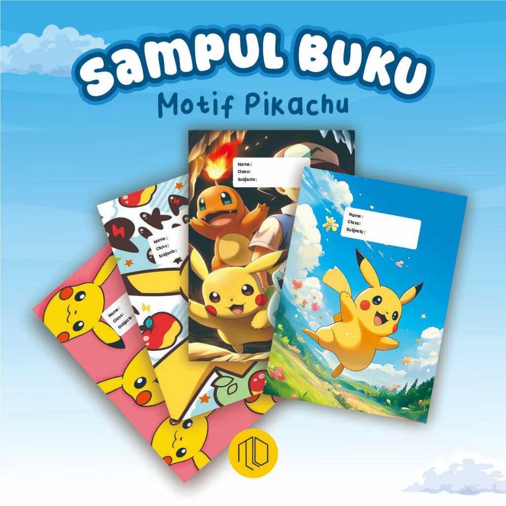 (10 ชิ้น) Pokemon Pikachu Motif Book Cover - Aesthetic Book Cover - Aesthetic Book Cover - Motif Boo
