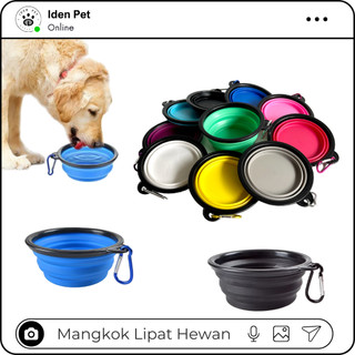 Mangkok Lipat Silicon Tempat Makan Hewan Anjing Mangkuk Minum Kucing Pet Bowl Silicone Foldable