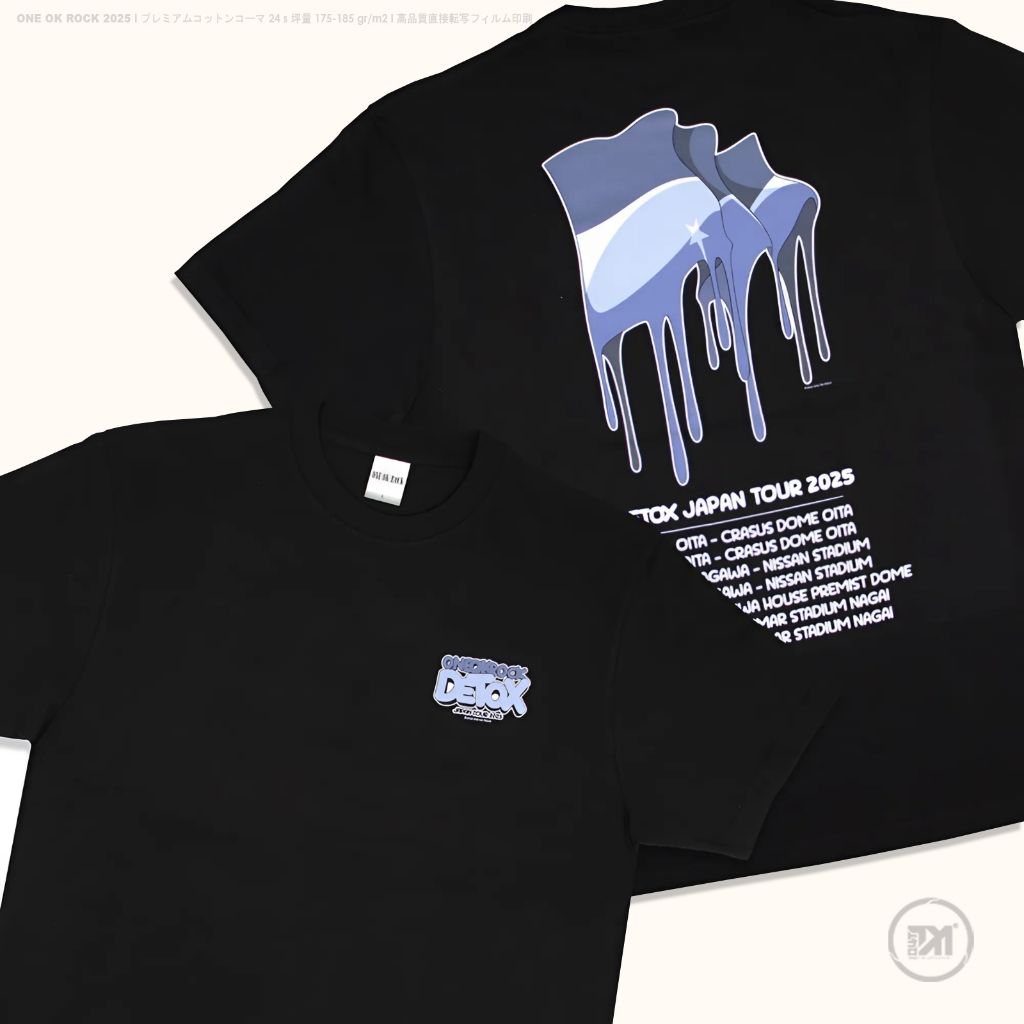 แทคโก้ สัตว์เลื้อยคลาน เสื้อยืด Japan Band ONE OK ROCK - DETOX Japan Tour 2025 [สีดํา] type-B