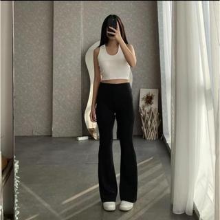 Haziera Store Flare Pant Highwaist Cutbray Material Bahan Scuba Premium tebal full melar Celana Panjang Wanita
