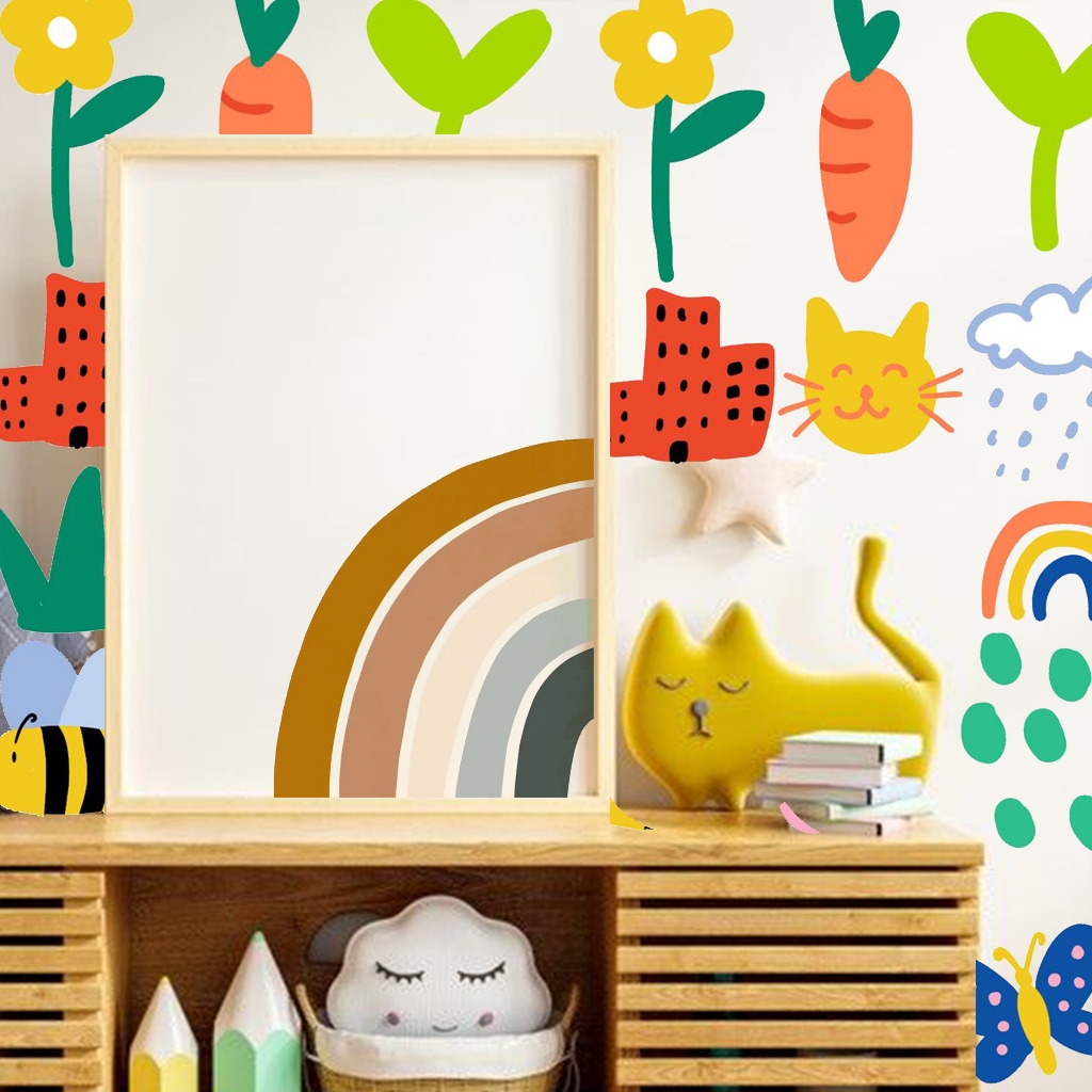 (CONTENTS 24) GIRLS ROOM DECORTATION สติ๊กเกอร์ติดผนัง