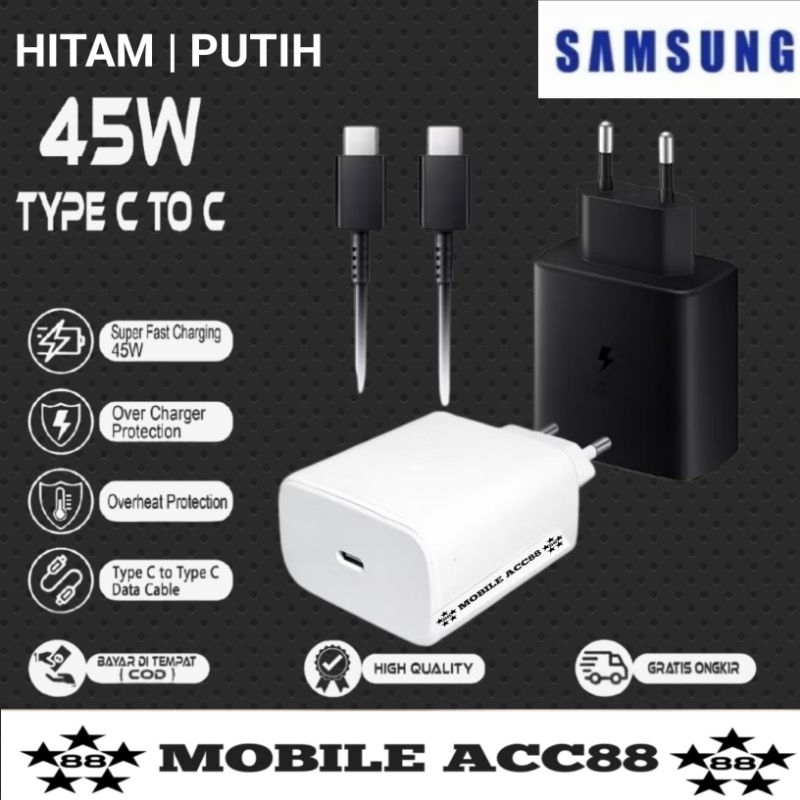 Samsung 45w Super Fast Charger Galaxy A56 / S25 / S24 / S23 / S22 / S21 Ultra 45 Watt 5A Usb type-c 