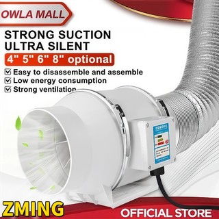 4/6/8inch Kipas Exhaust Dinding Tertanam 220V - Penghisap Asap Dapur & Ventilasi Kamar Mandi