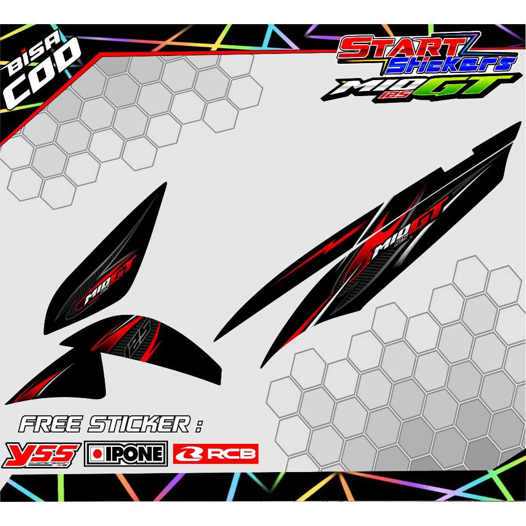 YAMAHA MIO GT 125 VARIATION STRIPING / YAMAHA MIO GT 125 MOTORCYCLE LIST STICKER