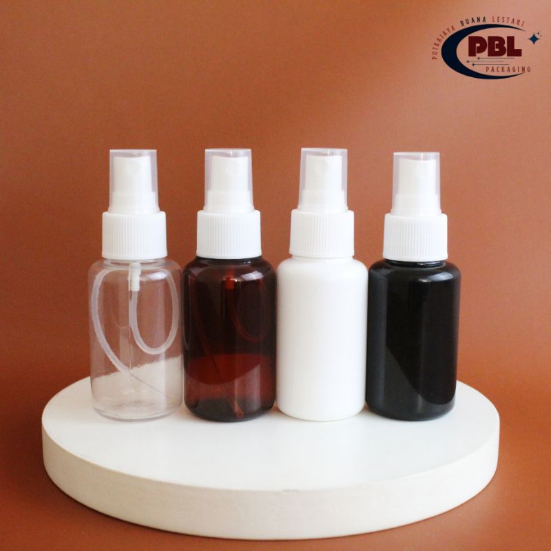 60ml Tubular Spray Bottle / 60ml Toner Bottle / 60ml Tubular Neck PET Bottle 24 White Spray Neck Cap