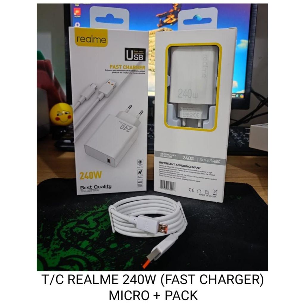 TC TRAVEL CHARGER REALME [240W FAST CHARGER] MICRO & TYPE C ใหม่
