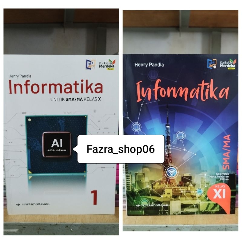 ใหม่ & ต้นฉบับ Informaletics Book ICT REVISION sma ma Class 1 10 X, 2 11 XI Erlangga หลักสูตรอิสระ