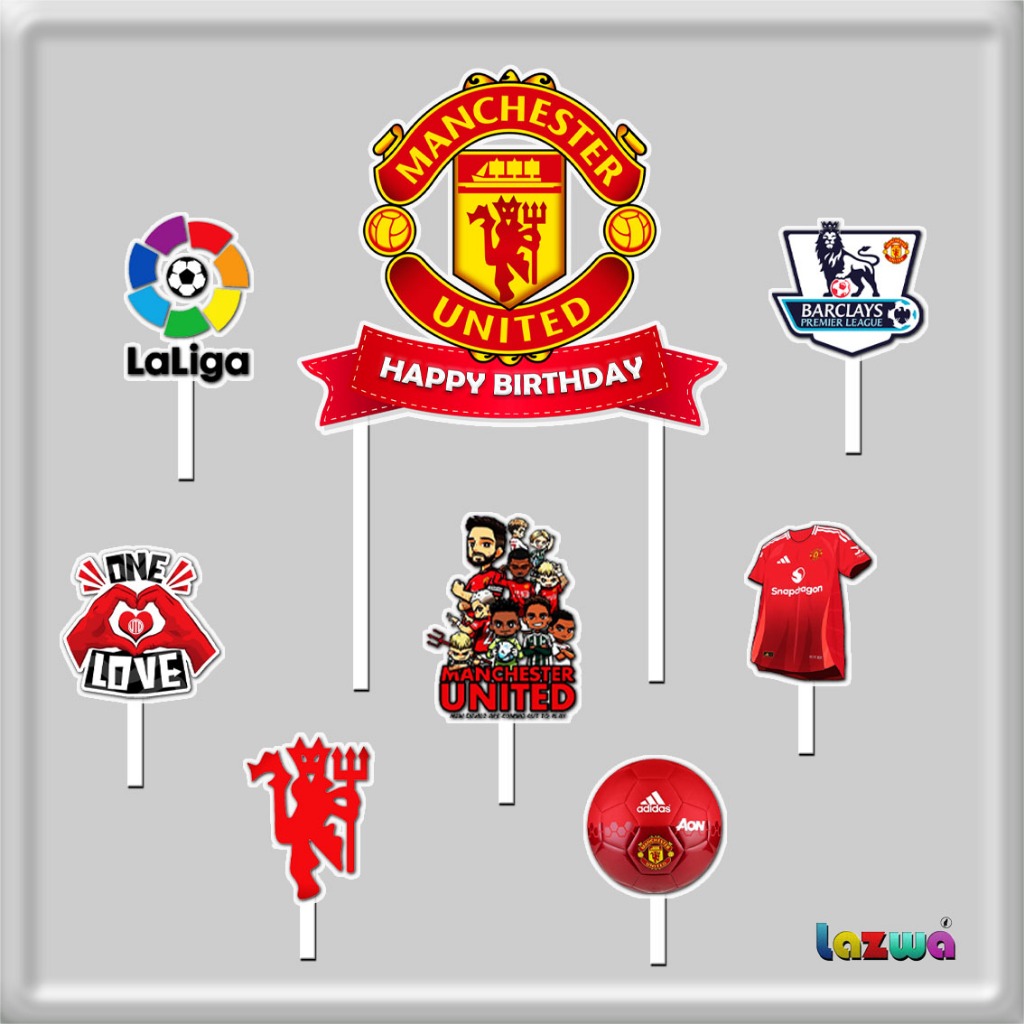 Topper manchester united MU งานตกแต่งเค้กฟุตบอล & ช่อดอกไม้