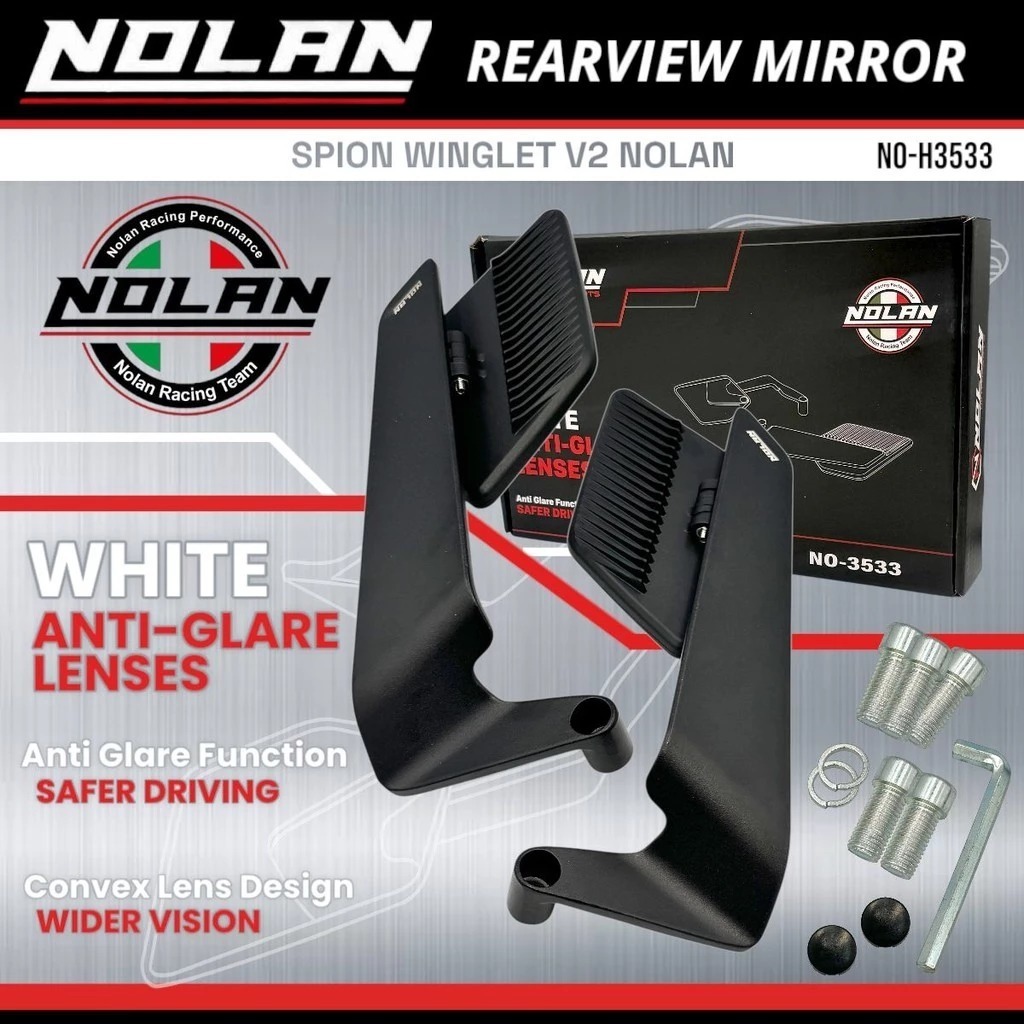 NOLAN Winglet V3 กระจกมองหลังอลูมิเนียมเต็มวัสดุ CNC Universal motor pcx adv nmax aerox turbo aerox 