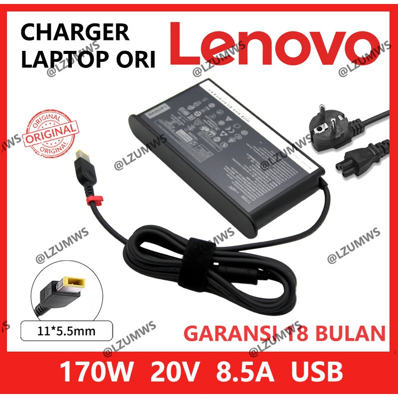 อะแดปเตอร์ชาร์จเดิม 20V 8.5A 170W USB Lenovo Legion 5 Y7000P Y720-15 P50 P51 P70 P71 T440p