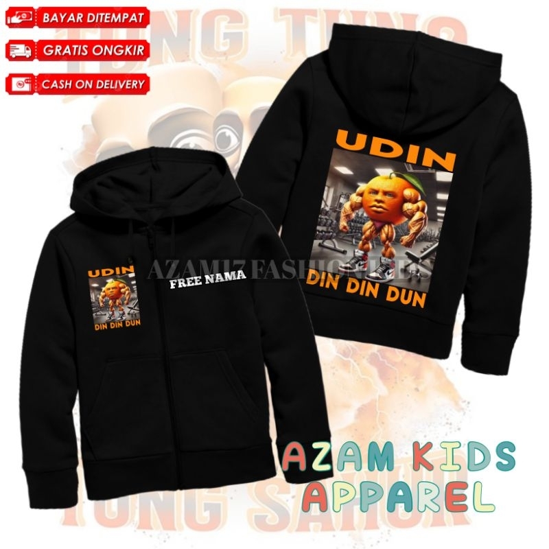 Anomali Udin Din Dun เสื้อแจ็คเก็ตมีฮู้ดเด็กชื่อฟรี / Anomali Udin Din Dun เสื้อแจ็คเก็ตซิปสําหรับเด