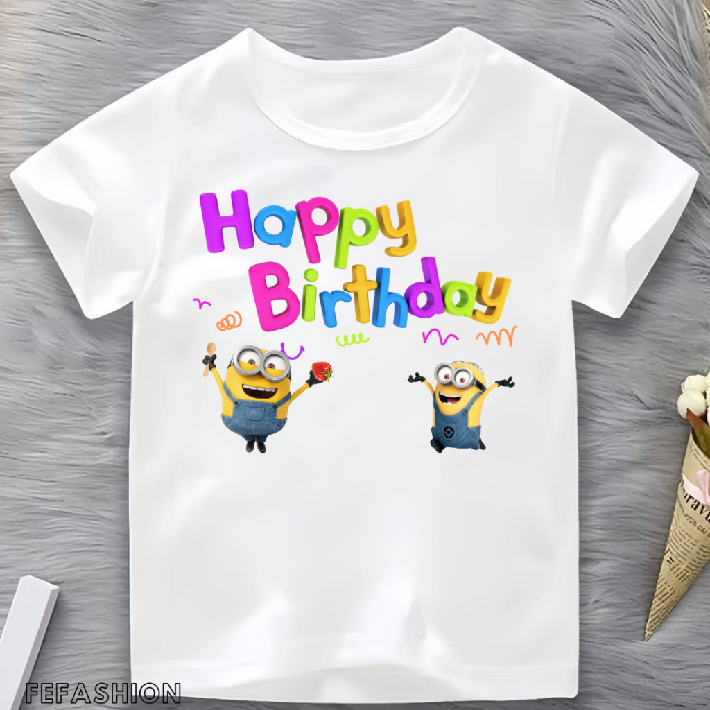Happy Birthday Ideal Uia เสื้อยืดเด็กชายและเด็กหญิง 2-16 ปีเด็กชายและเด็กหญิงเสื้อยืด