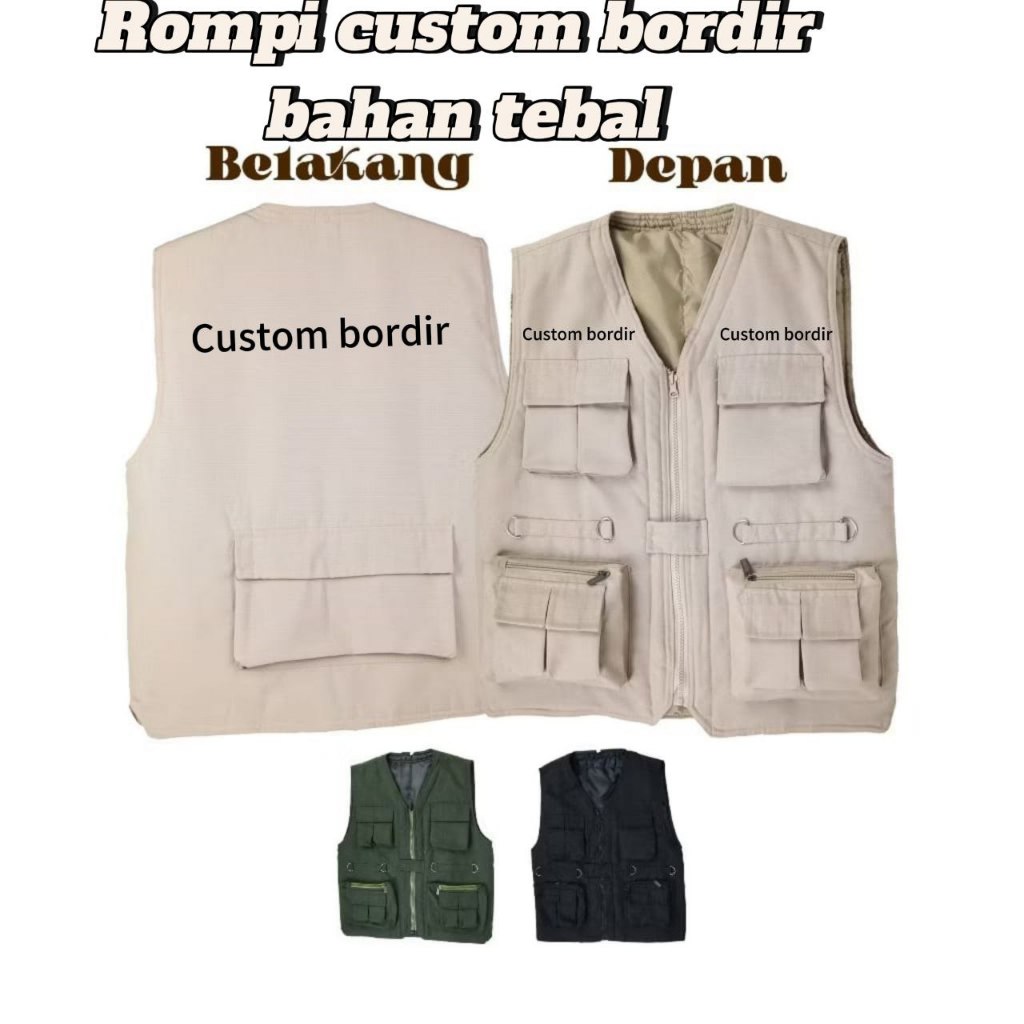 กราฟิกผู้ใหญ่สําหรับผู้ใหญ่พร้อม DAKRON INNER EMBROIDERY / MOUNTAIN VEST / SAFARI VEST / FASHION WOM