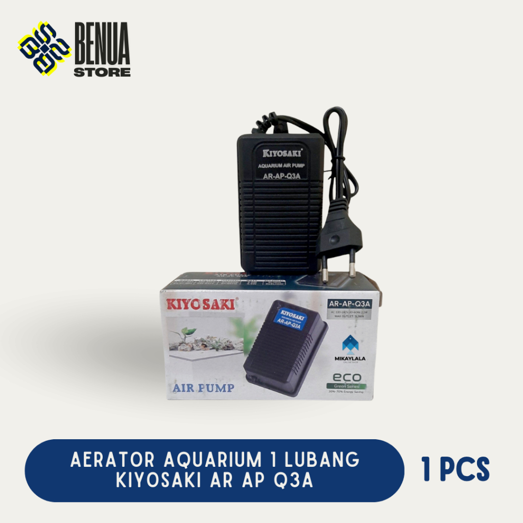 เครื่องเติมอากาศตู้ปลา 1 หลุมปั๊มลม Kiyosaki AR AP Q3A