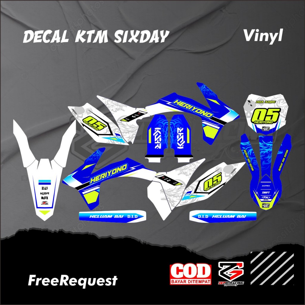 DECAL KTM SIXDAY DECAL KTM 250 KTM 85 สติ๊กเกอร์ร่างกายเต็มรูปแบบ KTM 250