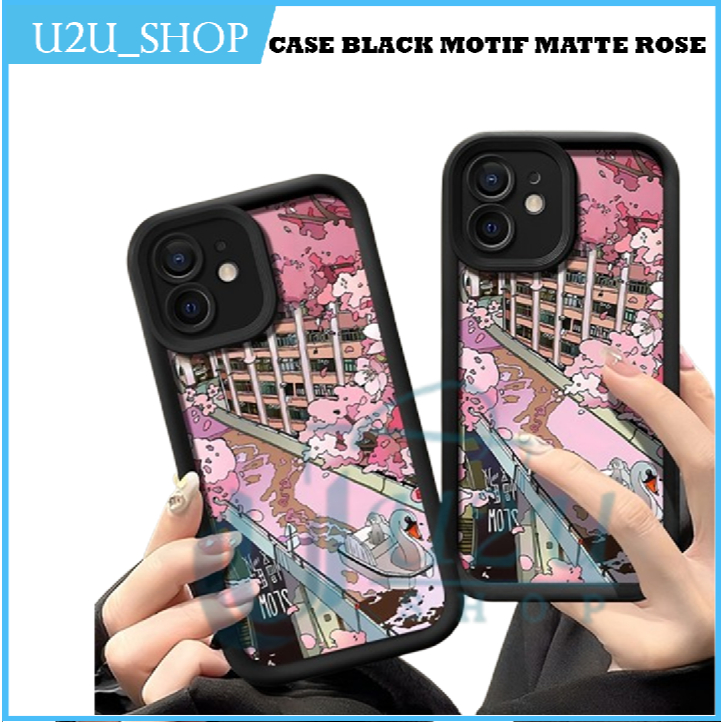 Softcase Black Motif Case Matte Rose Vivo S1 S1 Pro T1 Pro Y17 Y12 Y15 Y15s Y01 Y16 2022 Y17s 2023 Y
