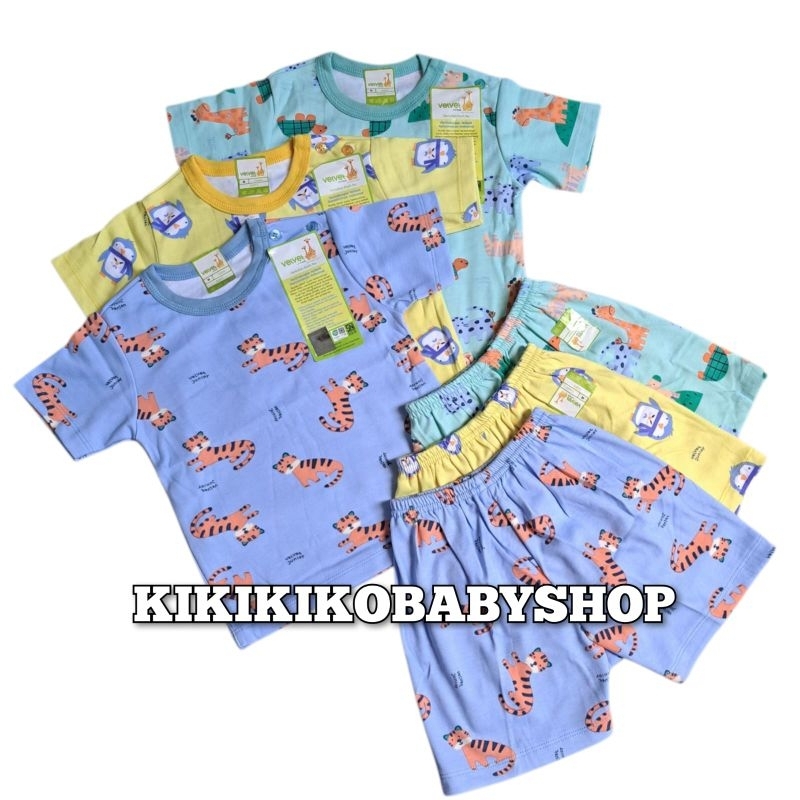 VELVET JUNIOR (3 ชิ้น) SHORT VELVET JUNIOR BABY SET NB, SML, LB, XL, XXL.SNI MOTIF