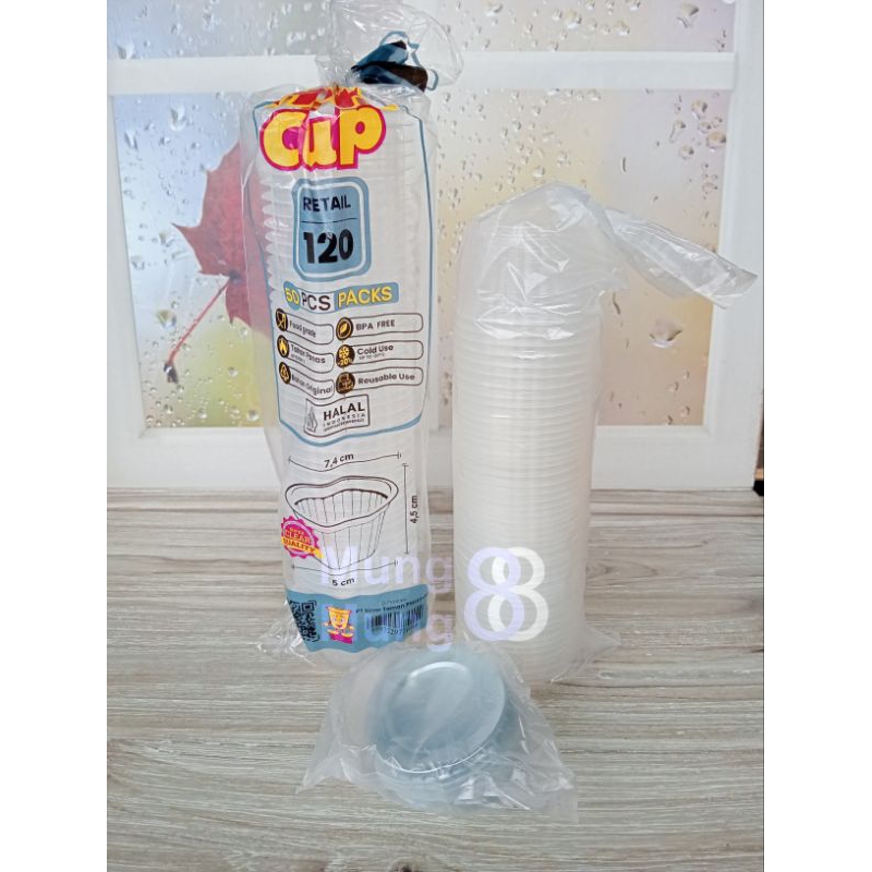 แก้ว Agar 120ml / ถ้วยเยลลี่ 120ml + ฝาปิด 50 ชิ้น
