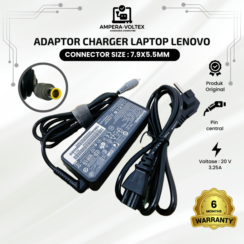Charger L3nov0 Thinkp4d T410 T420 T430 B490 E130 R400 20V 3.25A 7.9x5.5 มม.ฟรีสายไฟ