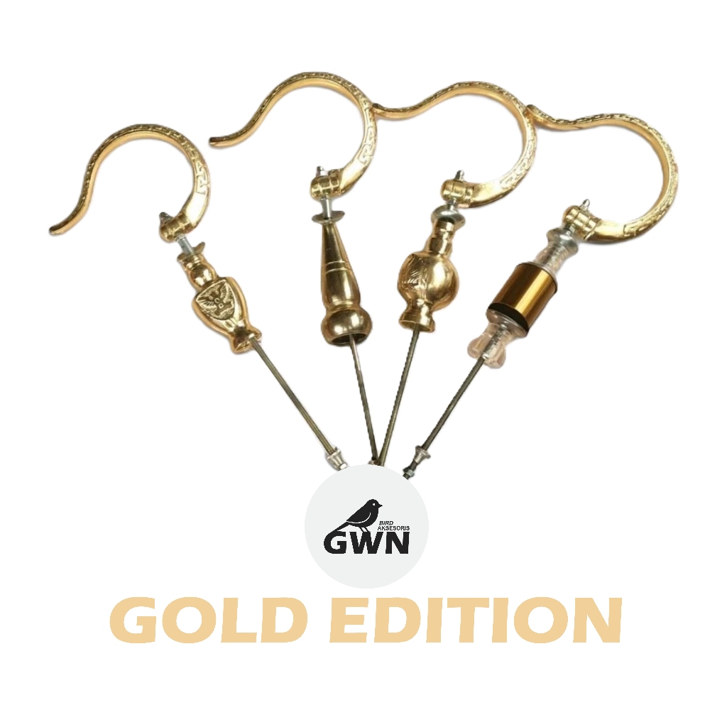 GANTUNGAN PION GOLD FULLSET CAGE HANGERS SQUARE BIRD CAGE HANGERS