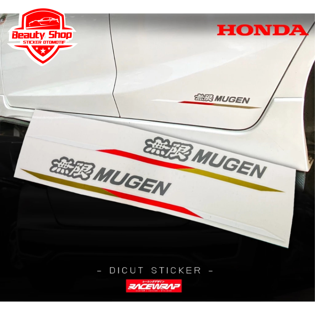 MUGEN สติ๊กเกอร์ฝาด้านข้าง HONDA CIVIC JAZZ BRIO CRV BRV HRV WRV MUGEN 2 ชิ้น