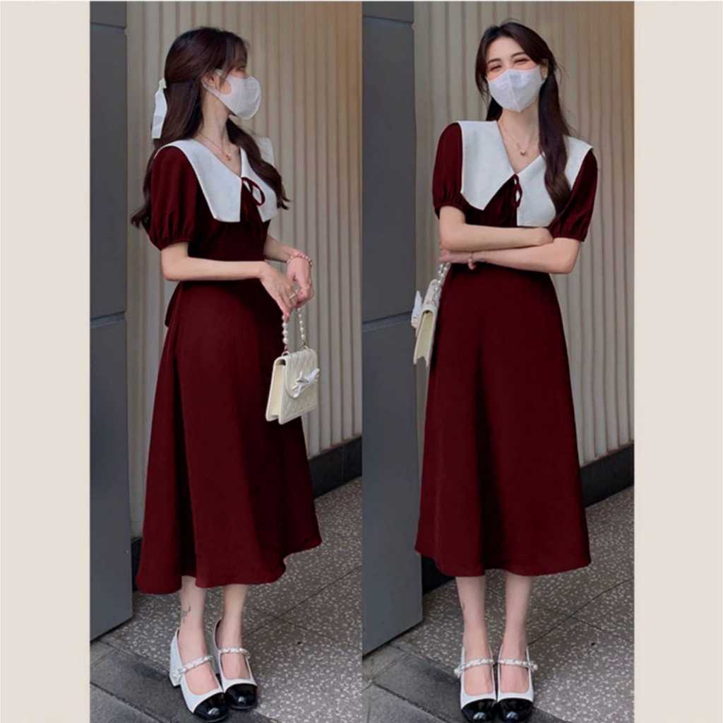 { THABI } MC DRESS WHITELY / KOREAN DRESS / DREES / KOREAN LONG DRESS / TEENAGE WEDDING CLOTHES / DR