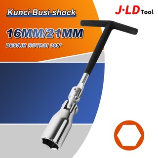 JLD Kunci Busi 16MM-21MM Fleksibel Sock Sok Spark Plug CRV Spark Plug Socket Wrench Kunci T Sok