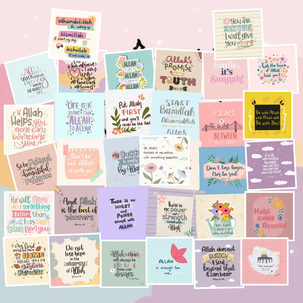 (35 ชิ้น) ISLAMIC KUTIPAN STICKERS | สติ๊กเกอร์ DECO สําหรับ AESTTHETIC SCRAPBOOK JOURNAL