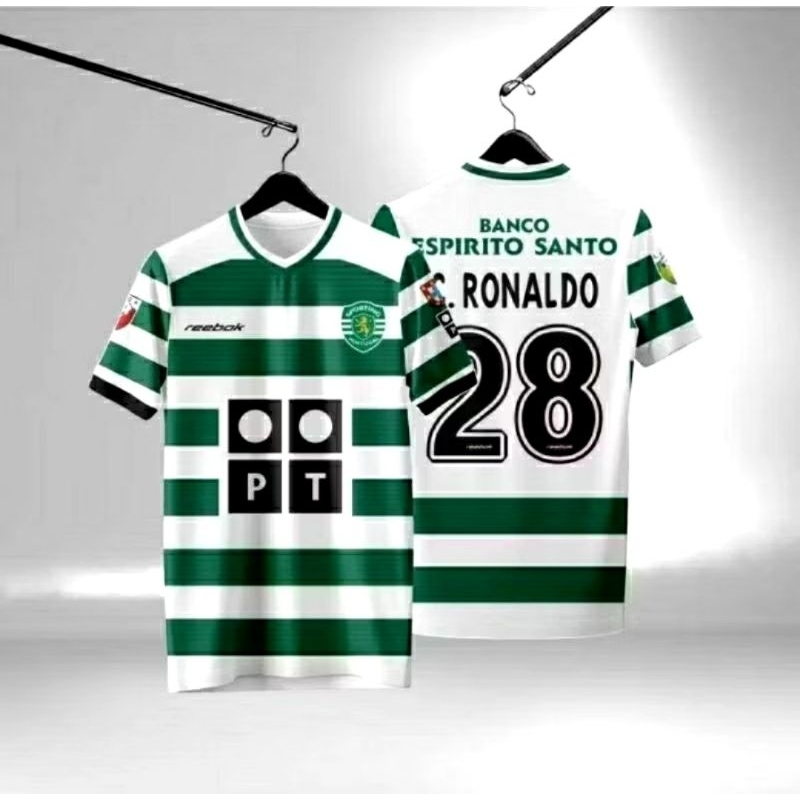 LISBON SPORTING JERSEY, HOME 2003-2006 SPECIAL CR7 ฟรีชื่อและเกียร์กลับ