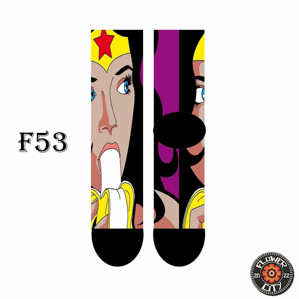 เลขที่. F53 ถุงเท้าพิมพ์ลายเต็ม WW Motif (FC)