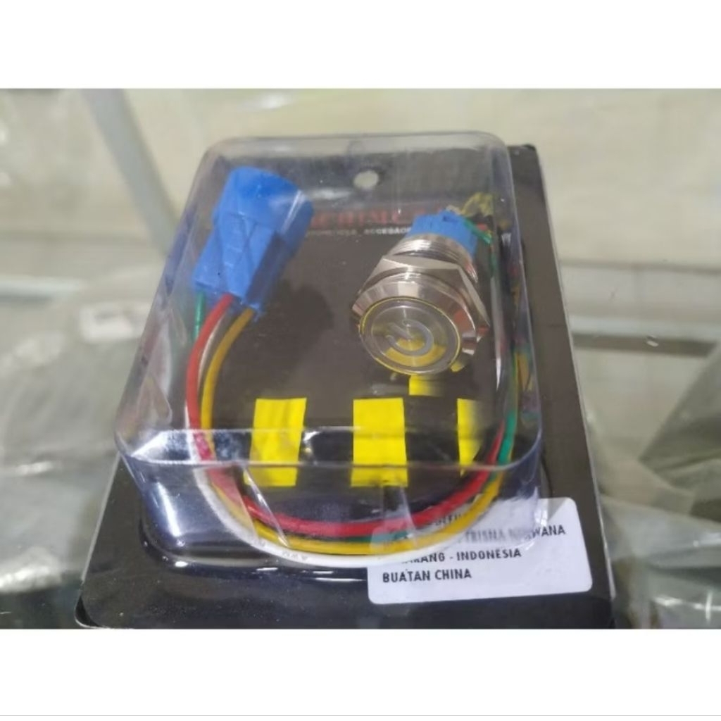 TOMBOL สวิตช์ LED สแตนเลส Dim ปุ่ม Horn Starter Push Bottom Metal Plus ซ็อกเก็ตพัดลมสายเคเบิลสากล