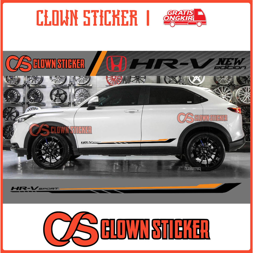 CLOWN STICKER LIST BODY SIDE HONDA HRV 2023 สติ๊กเกอร์ตัด HONDA HRV 2023