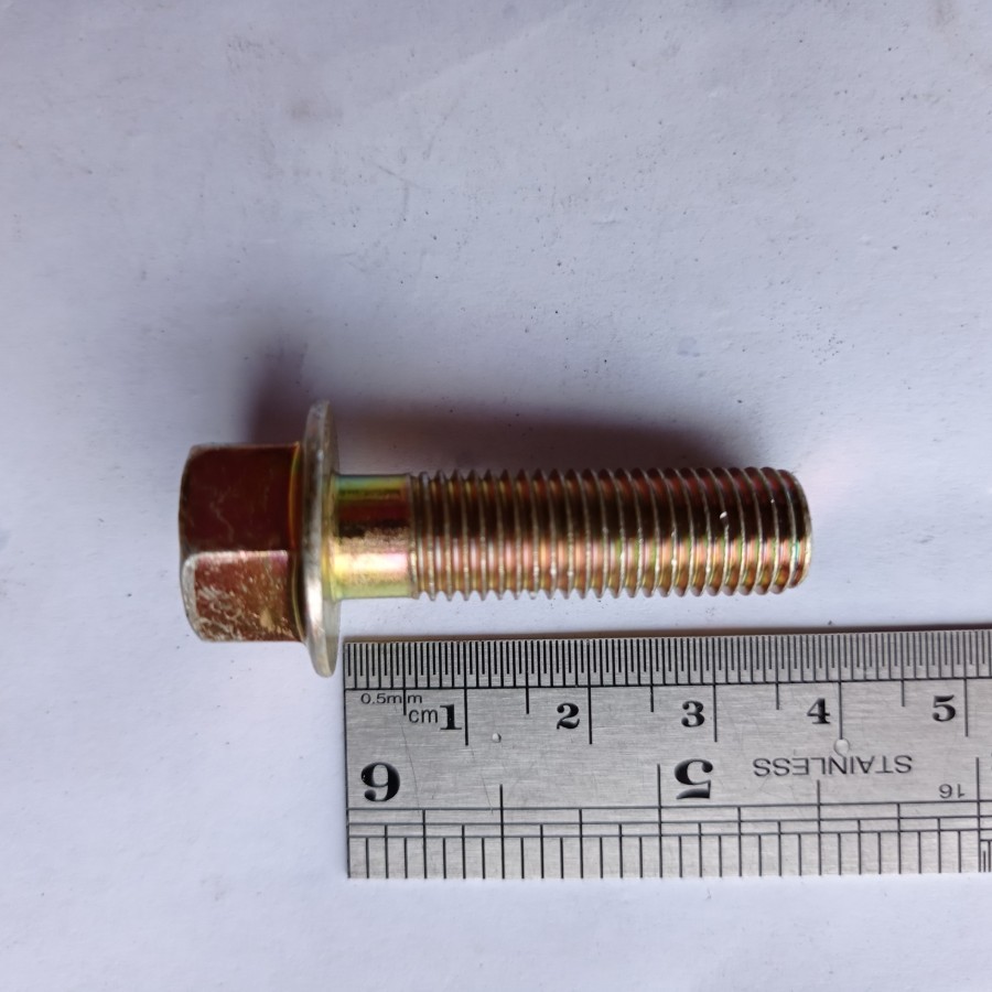 M10X35 สีเหลืองหมวก BOLT GLANGE BOLT M10 X 35 KEY 14 LENGTH 3.5 ซม. 3.5 ซม.TH READ BOLT 14 M10X35 M1