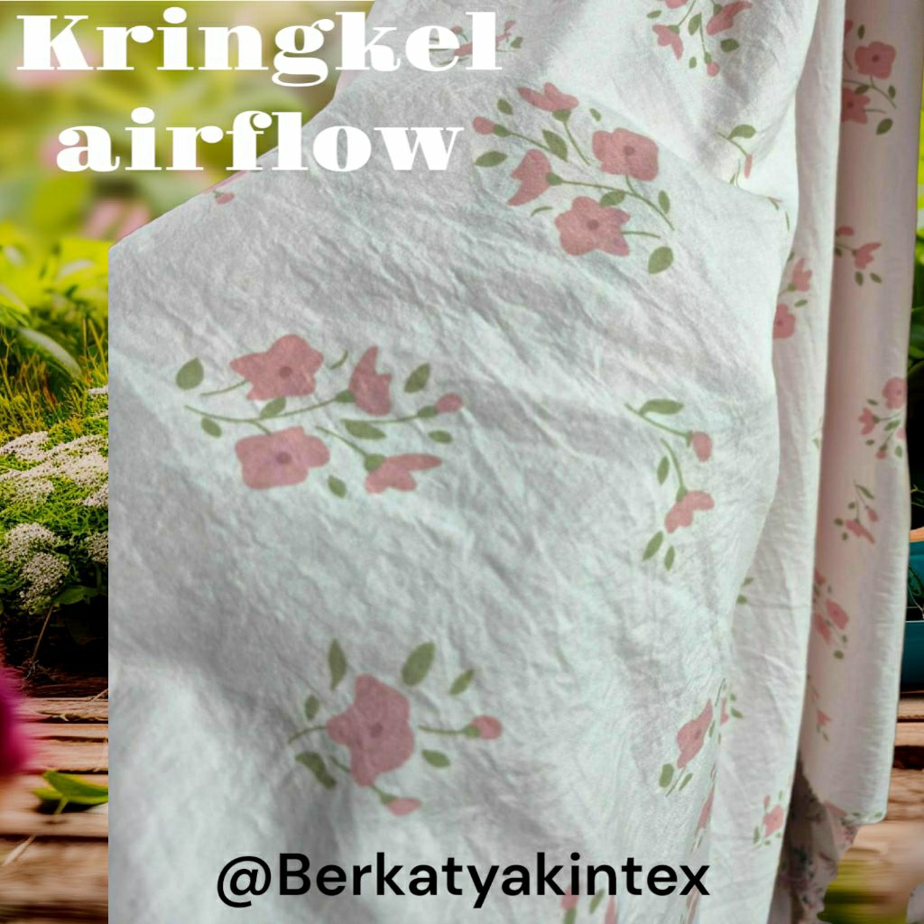 PREMIUM FLOWER MOTIF KRINGKEL FABRIC - ผ้า MOTIF MUSLIN - ราคาผ้าดอกไม้/0.5M