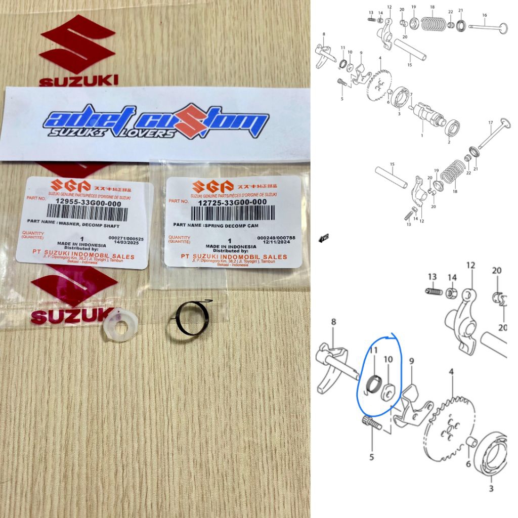 ชุด + SPRING SPRING DECOMPRESSION SPIN 125 SKYWAVE HAYATE SKYDRIVE ORIGINAL SGP 12955-33G00-000 / 12725-33G00-000