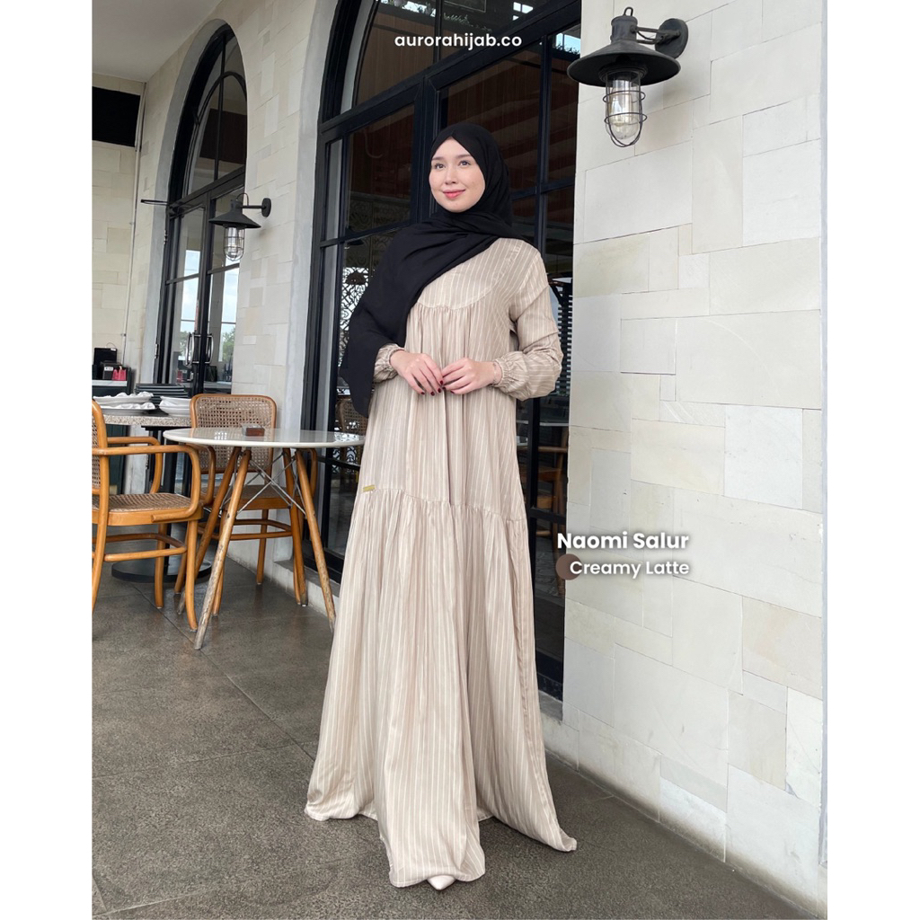 NAOMI STRIPE DRESS By@aurorahijab