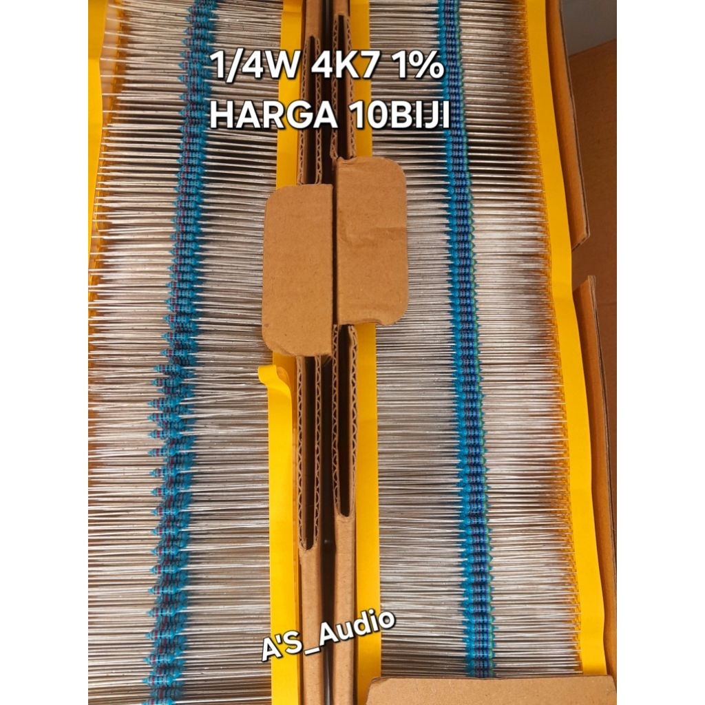 RESISTOR 1/4 4K7 1% METAL FILM TAIWAN.10 ชิ้น