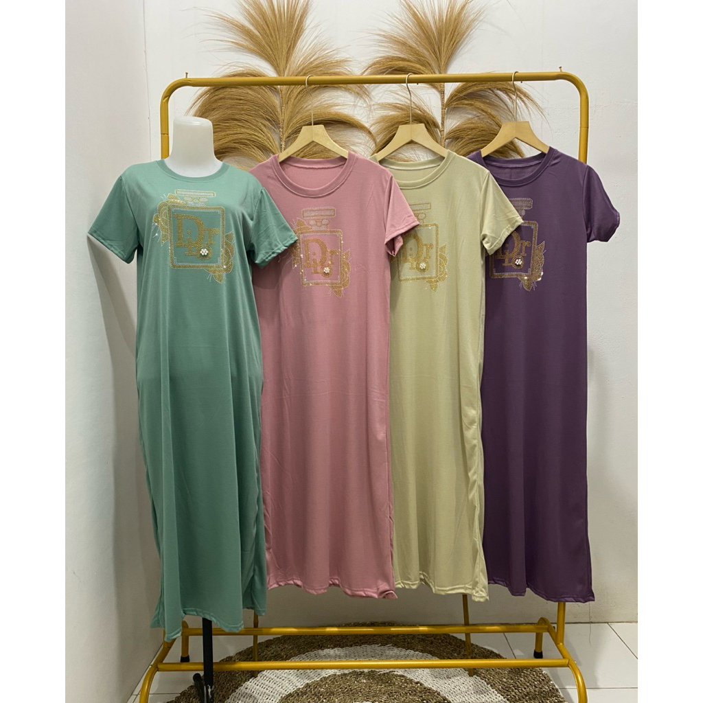 KATUN เดรสผ้าฝ้ายแขนสั้นพรีเมี่ยม รหัส 3596