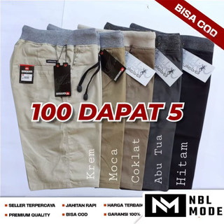 Cod 100 Ribu 5 Pcs Celena Pendek Chinos Pria Distro Polos Slim  Celena Pendek Pria