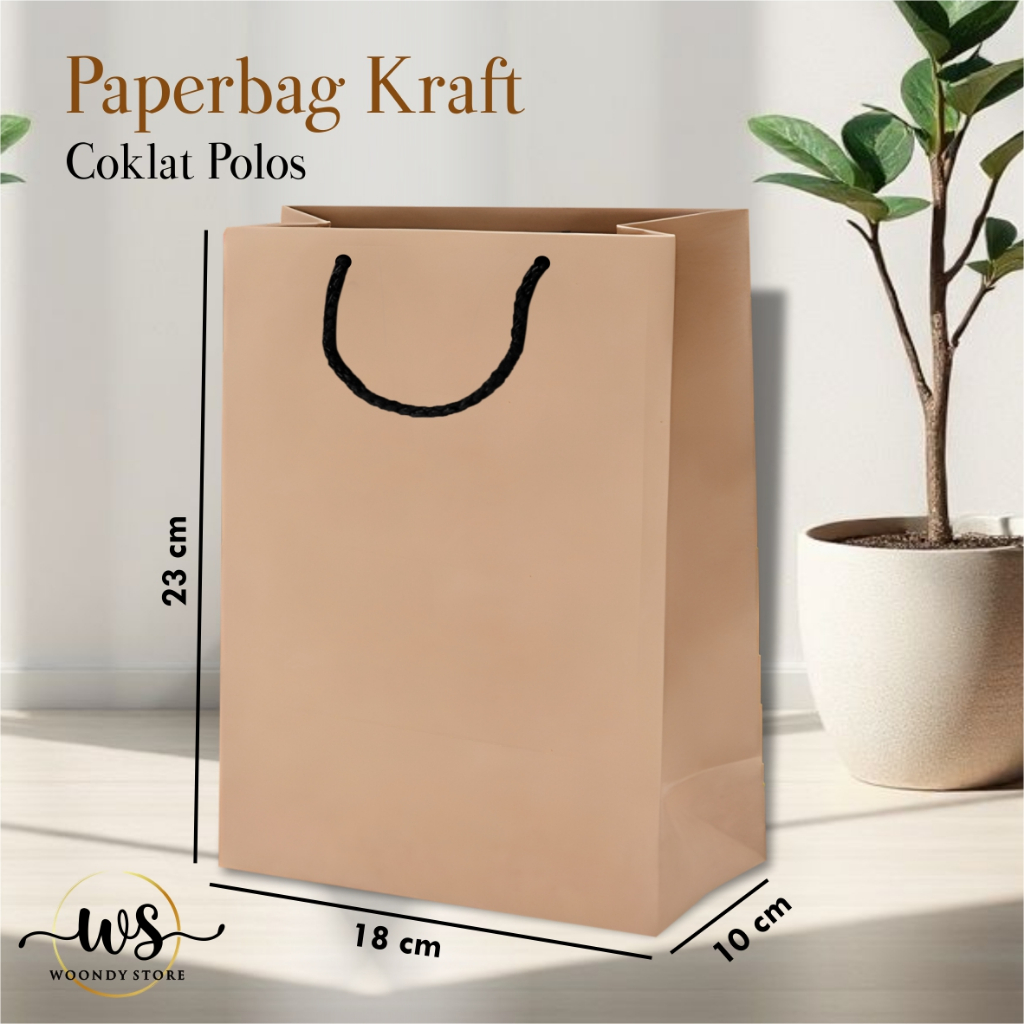 PLAIN BROWN KRAFT PAPER BAG PACKAGE - KRAFT WEDDING SOUVENIR BAG SIZE 18 X 23 X 12 DOZEN