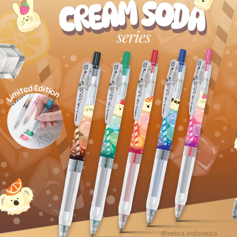 ZEBRA SARASA 0.5 ครีม SODA BALL PEN