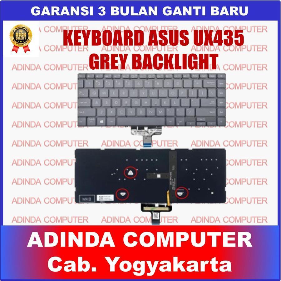 Asus Zenbook 14 UX435 U4800 UX435EA UX435EG U4800EG คีย์บอร์ดแบ็คไลท์สีเทา
