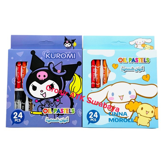 CRAYON 24 COLORS 3024 / Oil CRAYON / Oil Pastel 24 สี 3024 Kuromi Cinnamorol