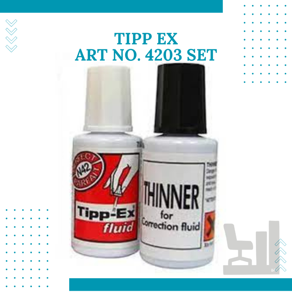 Tipp Ex Fluid Set Art No. 4203 | เคล็ดลับ อดีต น้ํายาลบคําผิด + ทินเนอร์