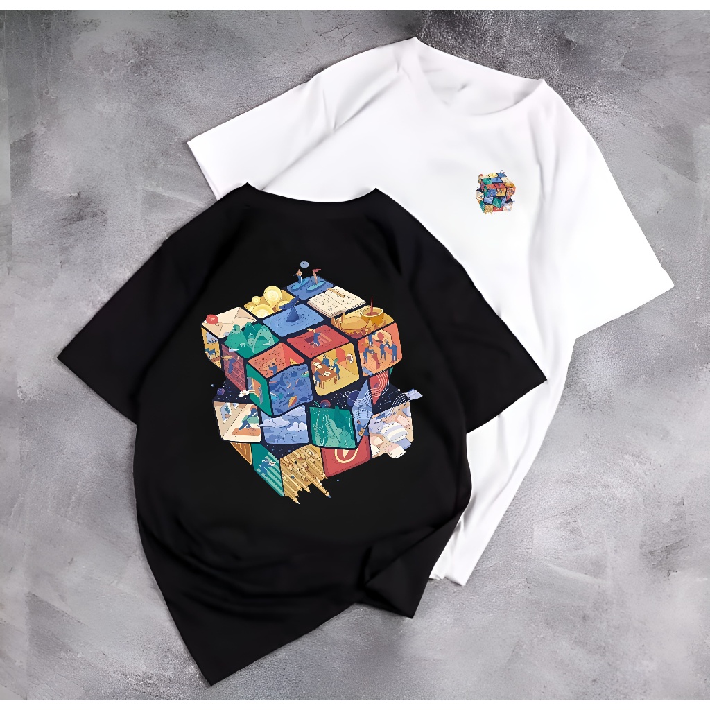 เสื้อยืด SJ FASHION91 RUBIK CUBE T-SHIRT/MENS AND WOMENS DISTRO T-SHIRT/PREMIUM T-SHIRT/SINGLE T-SHI
