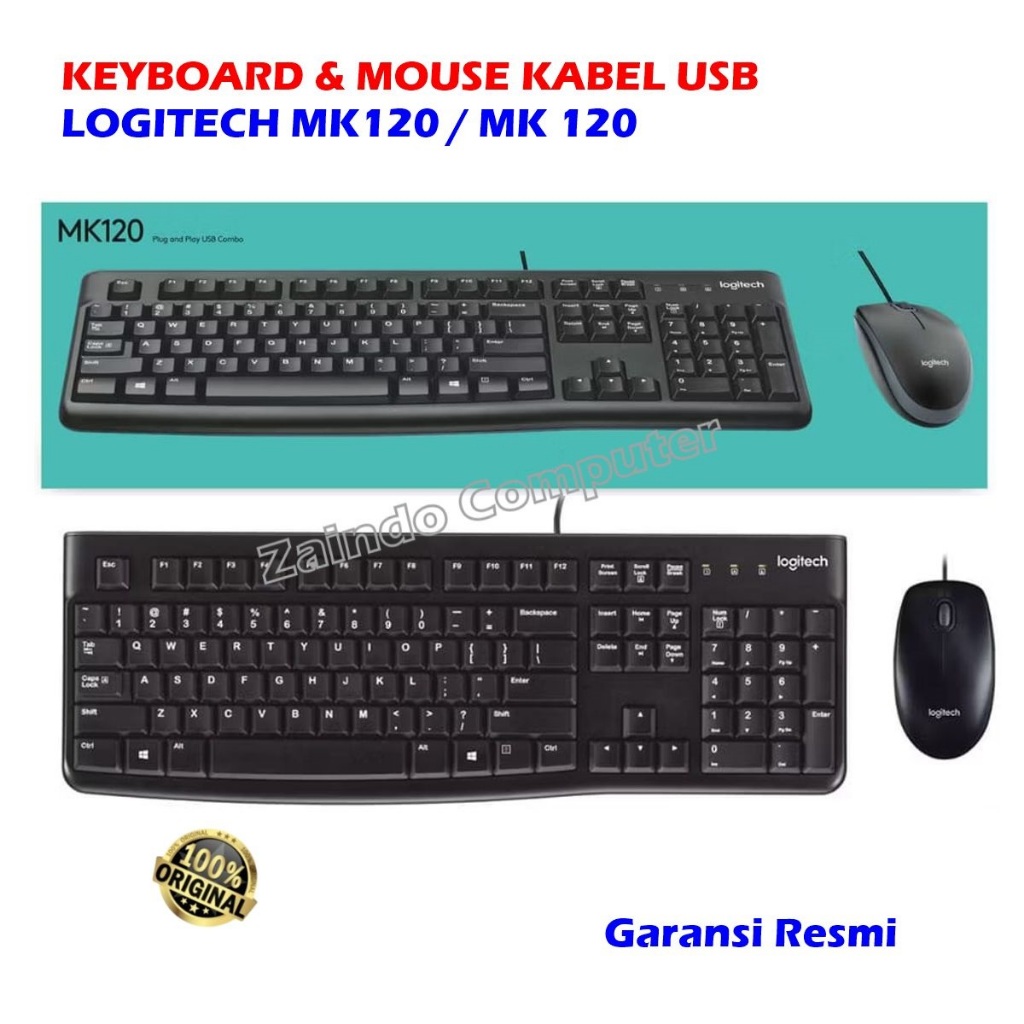 LOGITECH MK120 สาย USB MOUSE KEYBOARD PACKAGE - LOGITECH MK120 / MK 120 LOGITECH MK120 KEYBOARD MOUS