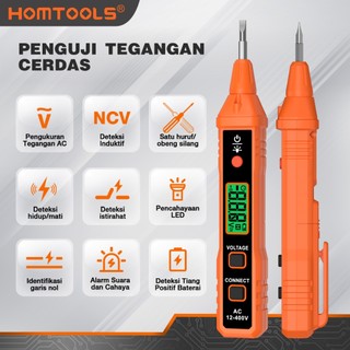 HOMTOOLS HM66 AC Voltage Detector NCV 12~400V Pen Type Voltage Tester For Live/Null Wire With Flashlight LCD Display Breakpoint