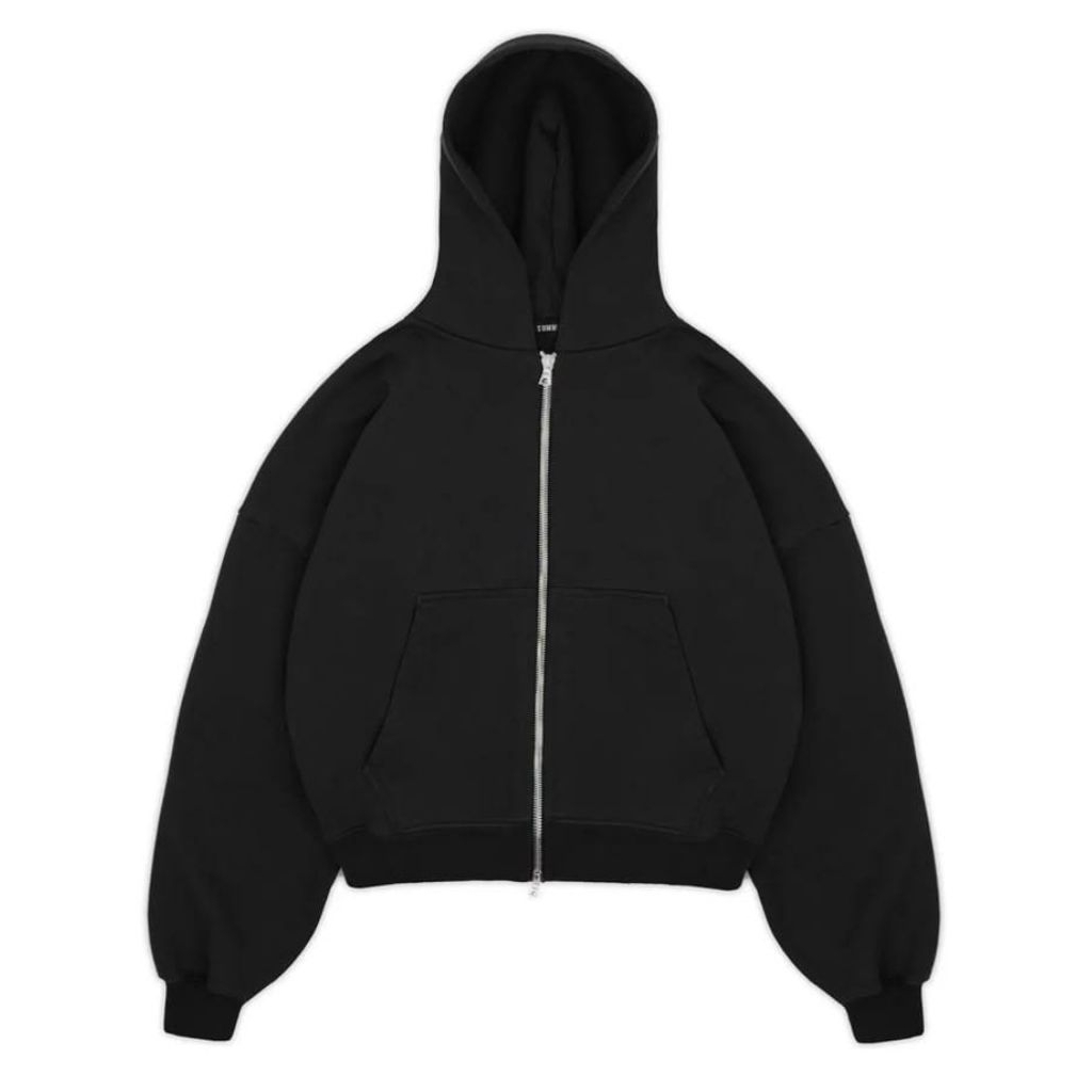 KATUN Boxy Zipper Crop Basic Premium Cotton Hoodie / Womens Crop Zipper Hoodie