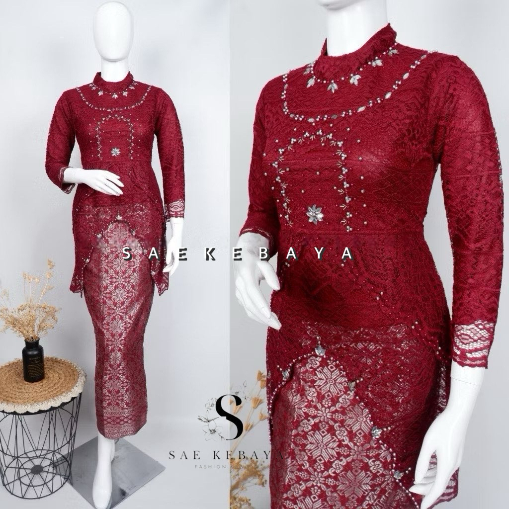 Modern Brocade Kebaya Set - Modern Graduation Kebaya - Modern Sequin Kebaya Dress - Modern Kebaya Dr