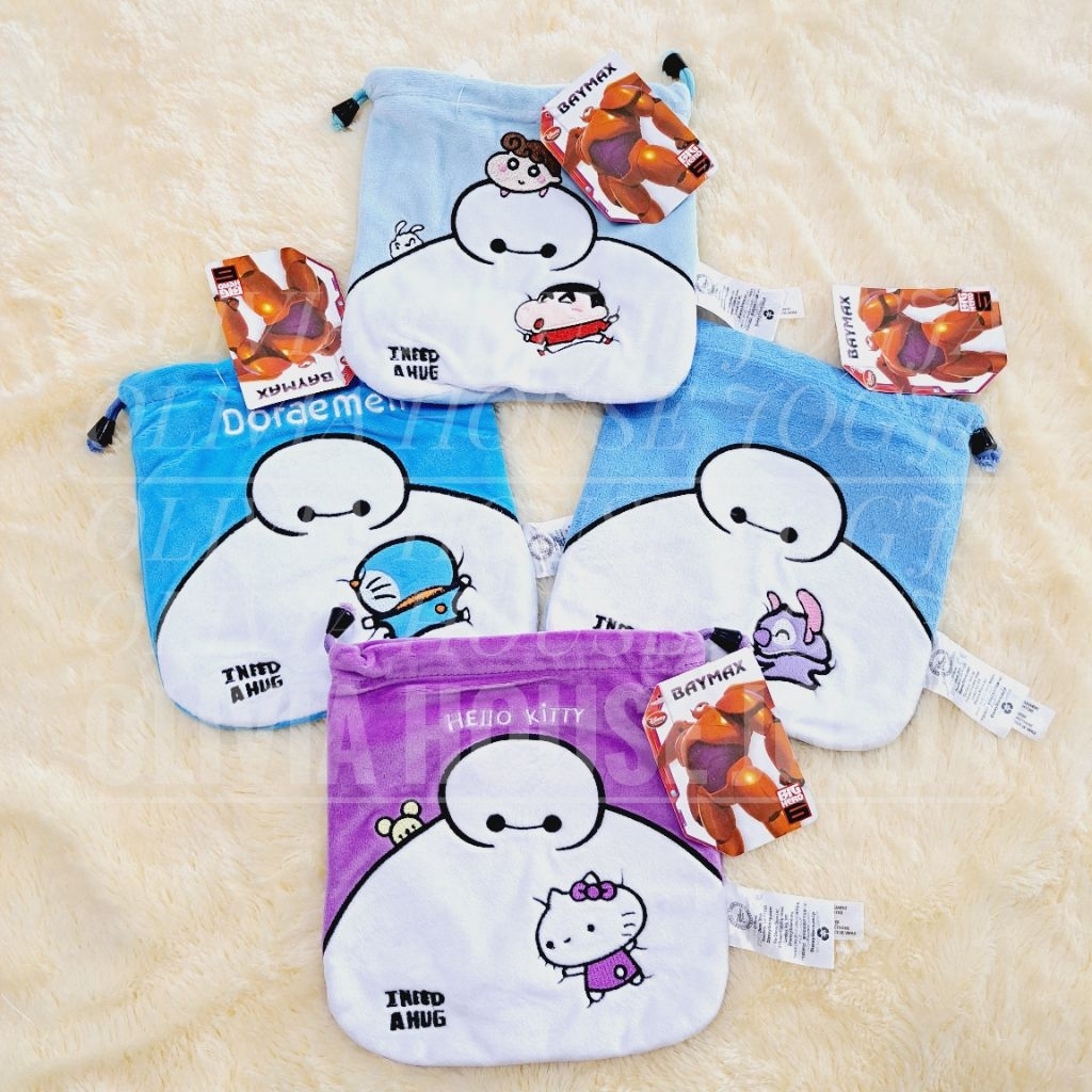 Baymax Drawstring Pouch Baymax Fur Drawstring Wallet Baymax Fur Pouch Stitch Hello Kitty Shinchan Do